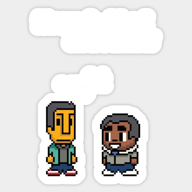 Troy and Abed · Community · TV show - black Sticker by Uwaki